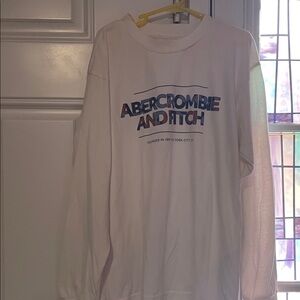 Abercrombie & Fitch White Graphic Long Sleeve